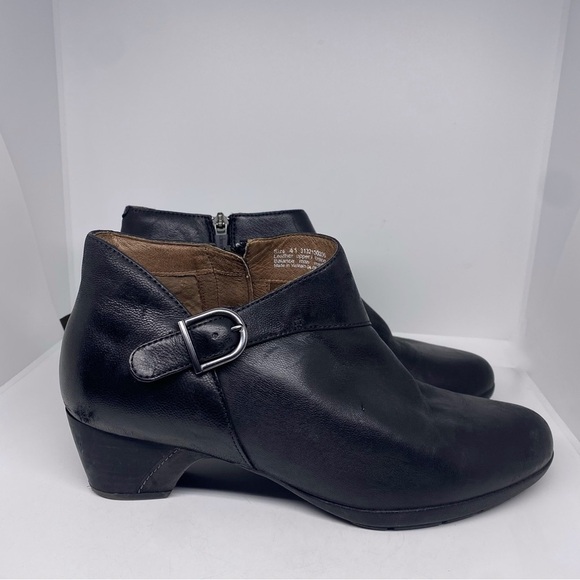 Dansko Leather Buckle Ankle Boots Darbie Black - Picture 1 of 7